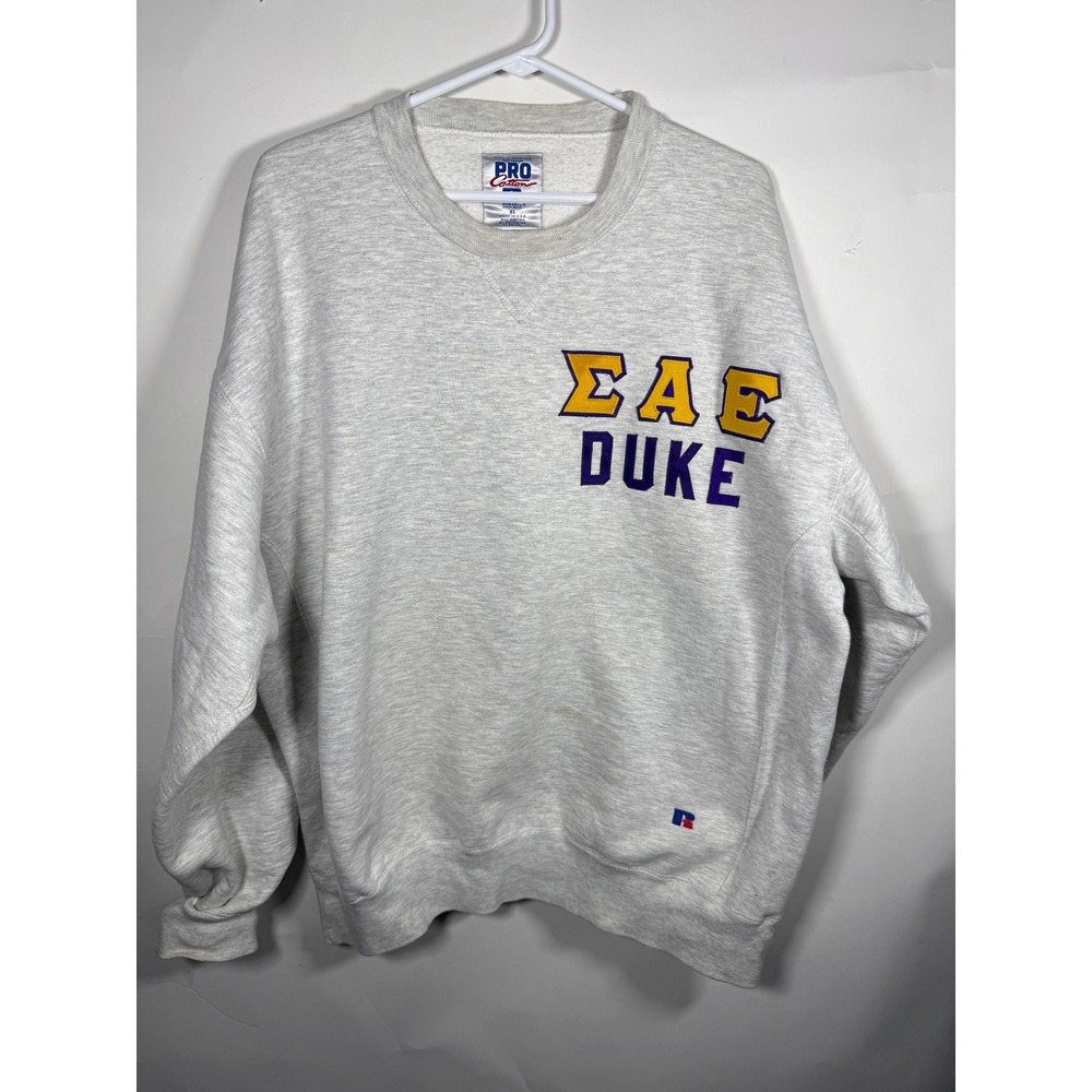 Vintage Russell Athletic Duke Sigma Alpha Epsilon Crewneck Gray XL USA